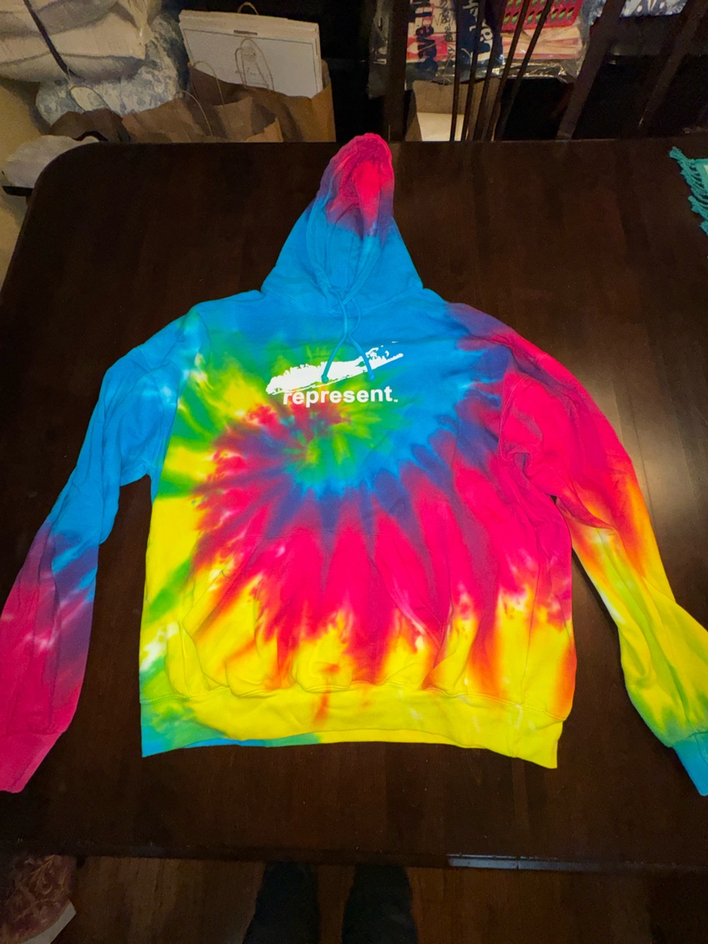 Long Island Represent Tie-Dye Hooded Sweatshirt - Multicolor